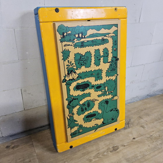 Image 1 of Pannello da parete in legno vintage con gioco McDonald's e specchio ridente