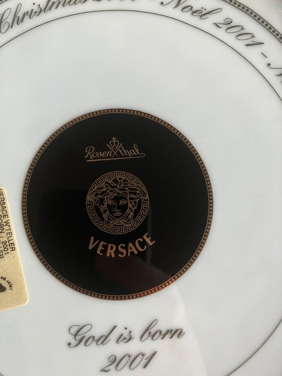 Image 1 of Assiette murale Versace par Rosenthal « Dieu est né » 2001