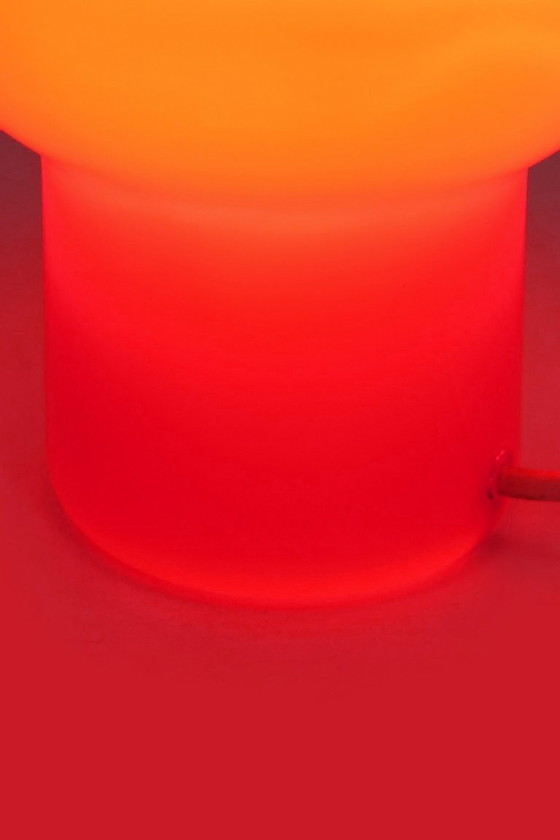 Image 1 of Vintage Red Glass Table Lamp attributed to Štěpán Tabery, Former Czechoslovakia, 1970s
