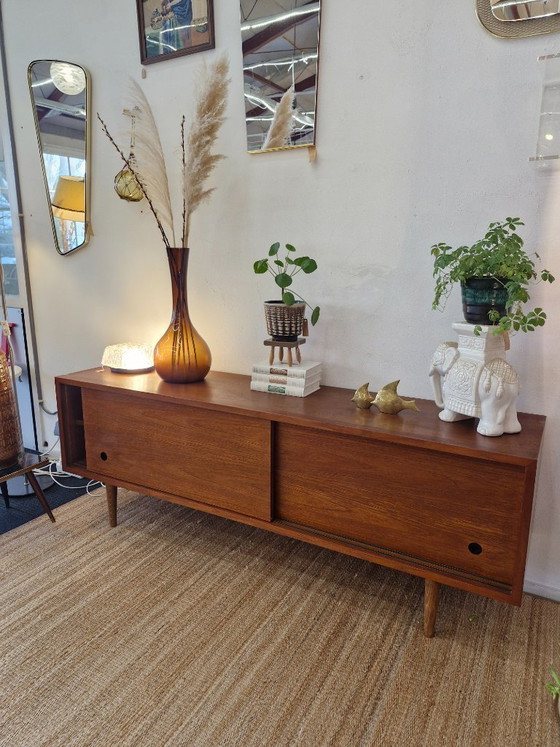 Image 1 of Vintage lowboard / sideboard teak 70s round handle