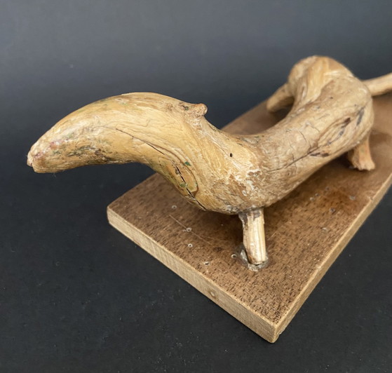 Maxín Picello – Gesigneerde, uit hout gesneden hagedissculptuur, Spanje, ca. 1960 – Beeldhouwkunst, Wood (photo 7 of 10)