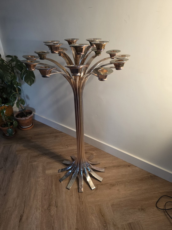 Fink Belvedere Portacandele Argentato XXL 102cm – Metal, Silver (photo 8 of 9)