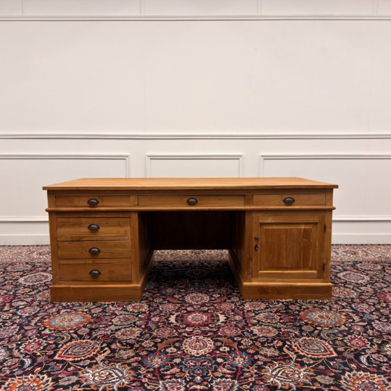 Grand Bureau Anglais Classique avec Panneau Arrière – Bureaux, Métal, Bois (photo 4 of 20)