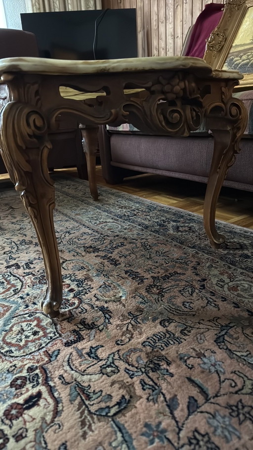 Table basse avec plateau en marbre véritable