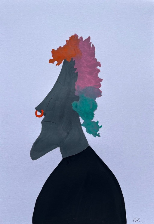 Gouache on white paper. 30x21cm.
