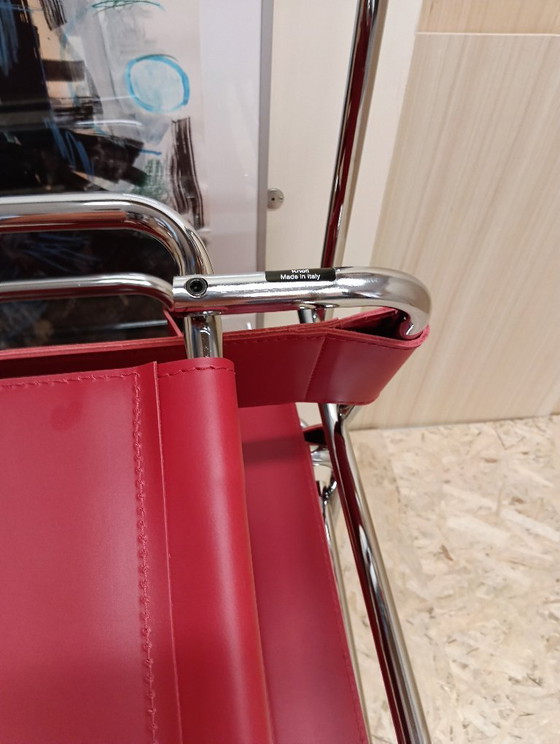 Image 1 of KNOLL Studio Set van 2 WASSILY B3 fauteuils (NIEUW) in rood leer