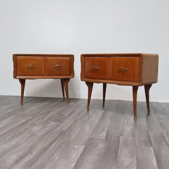 Image 1 of Coppia Di Comodini Gio Ponti Style Mid-Century 1950’s Modernariato Design