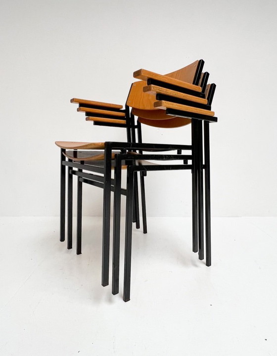 Image 1 of Set aus 6 stapelbaren Stühlen von Gijs van der Sluis, 1970er Jahre