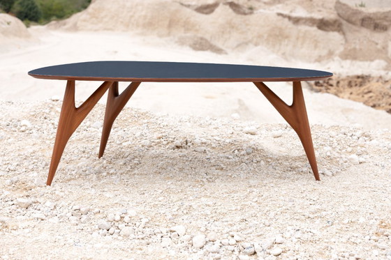 Image 1 of Luxury Ted ONE Dining Table 240x120 Grey Laminate & Solid Sapelli Mahogany Custom Made Italy