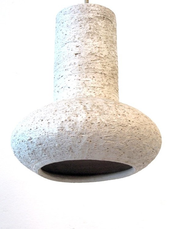 Image 1 of Jaren zeventig keramische hanglamp wit vintage retro