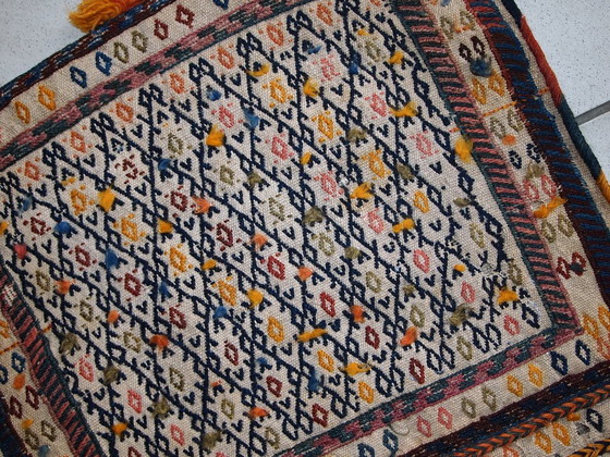 Image 1 of Handgefertigte antike persische Sumak-Satteltasche, doppelt, 55 cm x 100 cm, 1940er Jahre - 1C399