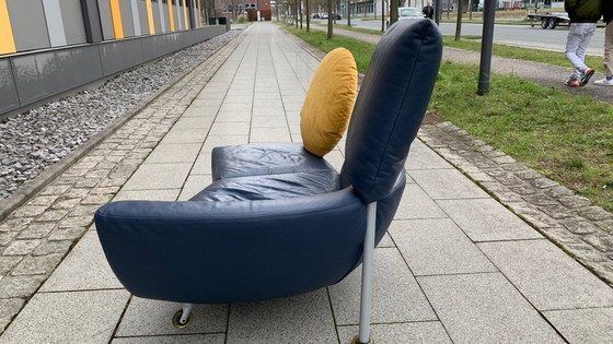 Image 1 of Divano/seduta di design CASSINA in pelle Topkapi blu/grigio - giallo