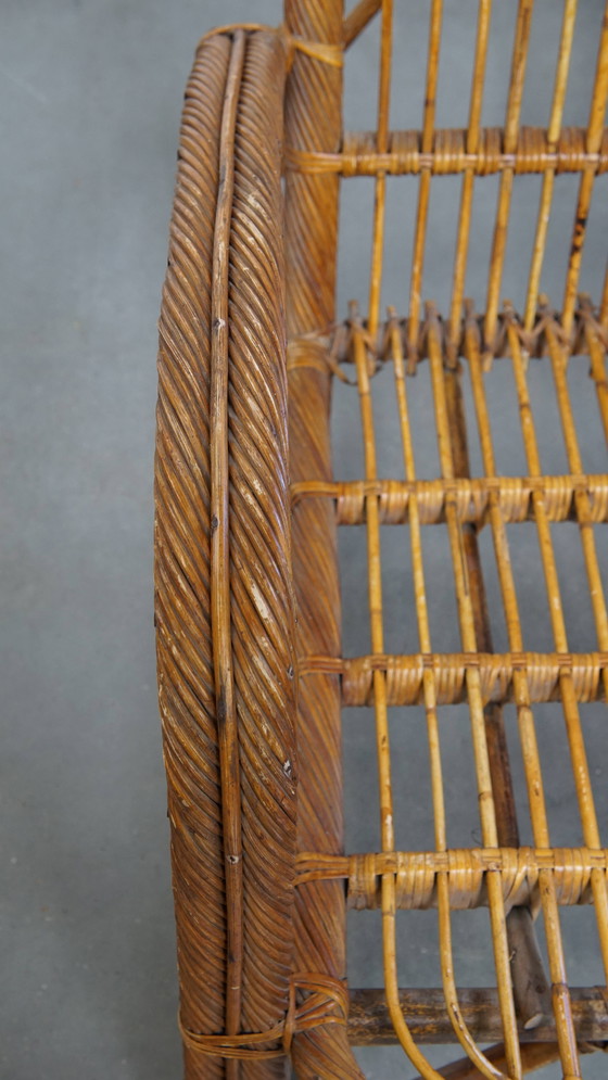 Image 1 of French rattan vintage design armchair from the 1950s