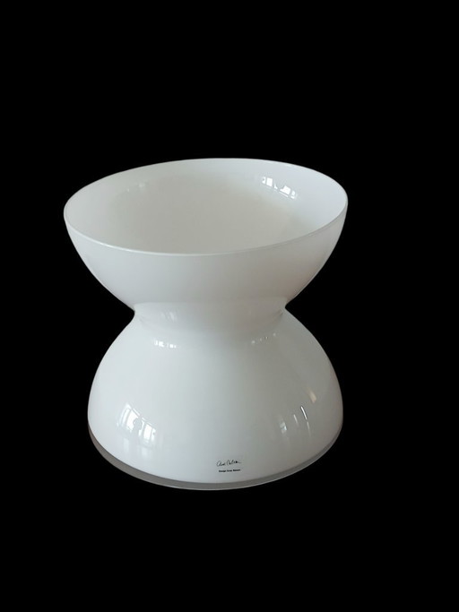Diabolo XL Vase - Anne Nilsson - Ikea - White Opaline - 1990s