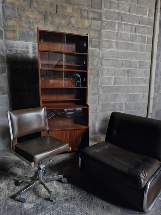 Image 1 of Dänisches Teakholz-Bücherregal, Vitrine und Regale, 1970er Jahre