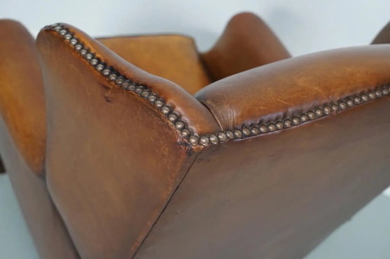 Image 1 of Vintage Nederlandse cognackleurige leren clubfauteuil