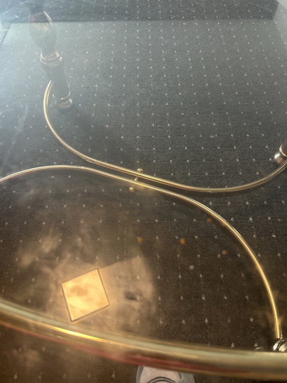 Image 1 of Tavolino da caffè in stile Impero in ottone e nichel anticato