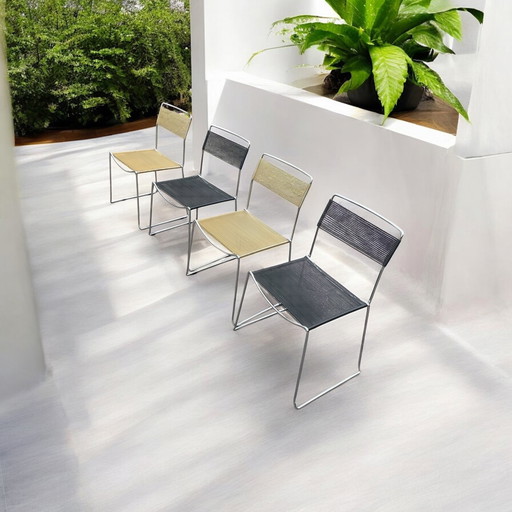 4x spaghetti chairs by Giandomenico Belotti for Alias, 1980s Made in Italy