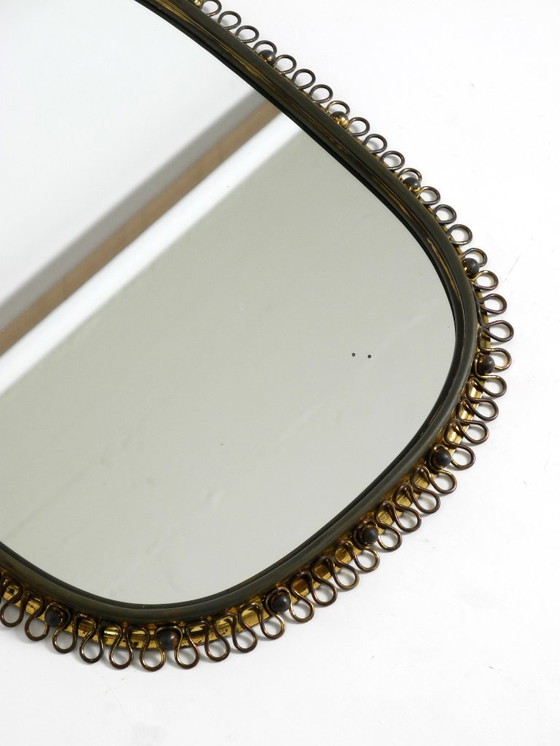 Image 1 of Prachtige messing wandspiegel in mid-century modern stijl van Josef Frank voor Svenskt Tenn Sweden.