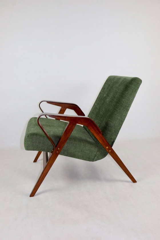 Image 1 of Czech Tatra Armchair In Olive Green Attributed To Frantisek Jirak, 1970S