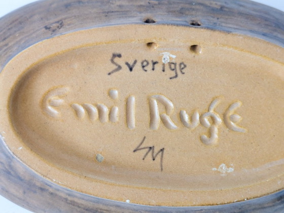 Vassoio portaoggetti vintage in ceramica danese di Emil Ruge, con sgraffito e stile arte primitiva. – Ciotole (photo 6 of 13)