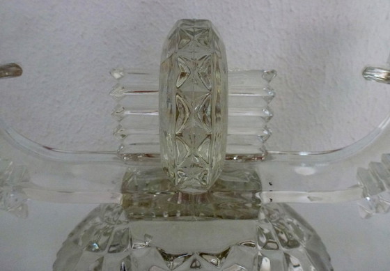 Image 1 of 2 bougeoirs en verre pressé Art Déco Feigl & Morawetz