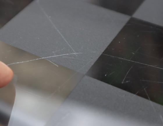 Image 1 of Italiaanse eettafel van glas, hout en metaal - Italiaanse design eettafel - jaren 80