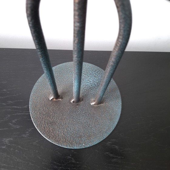 Image 1 of Vintage smeedijzer kandelaar jaren 60/70 brutalist