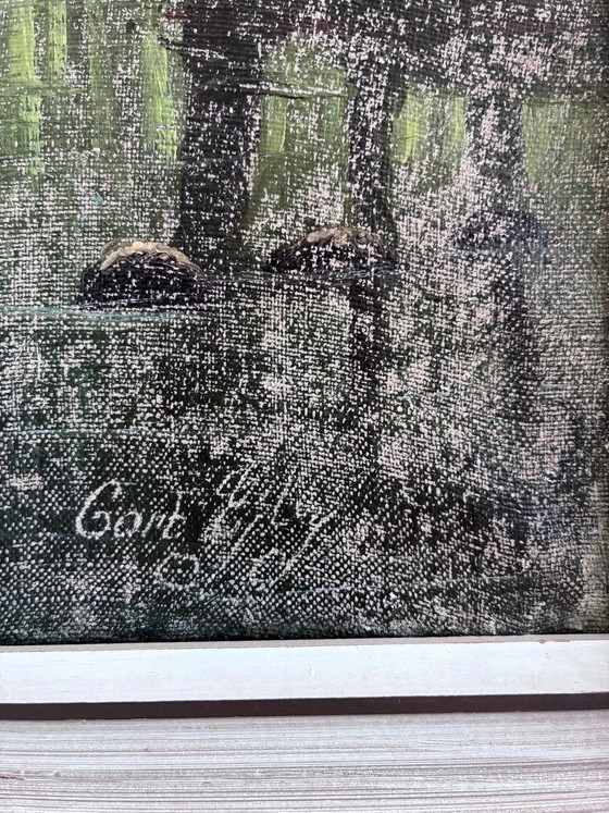 Vintage woodland lake oil painting, forest landscape – Paintings & Drawings, Canvas (photo 13 of 17)