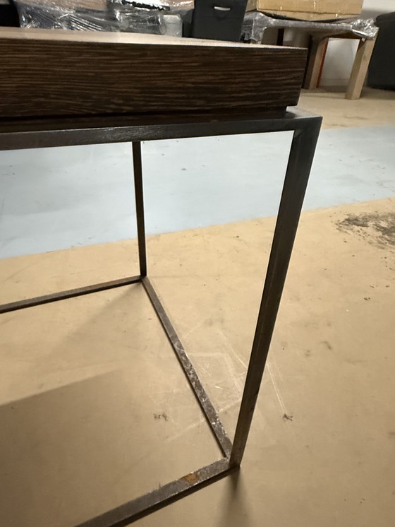 Image 1 of Wengé Houten Sidetable, Op Dun Stalen Frame
