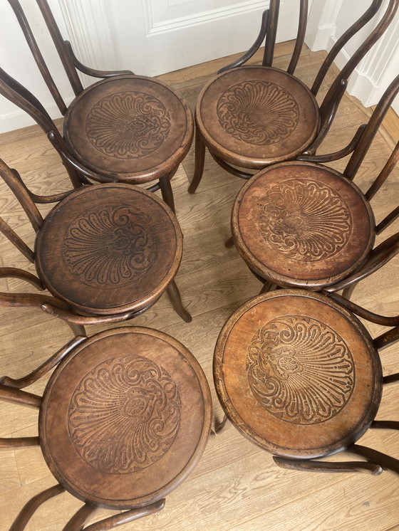 Image 1 of 6x Thonet No. 18 Chairs By Fischel, Ca. 1920