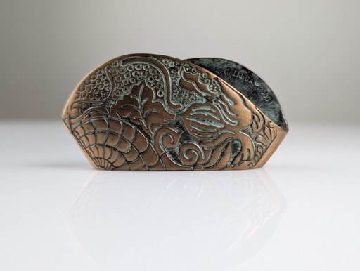 Visitenkartenhalter aus Bronze mit Antoni Gaudí-Design