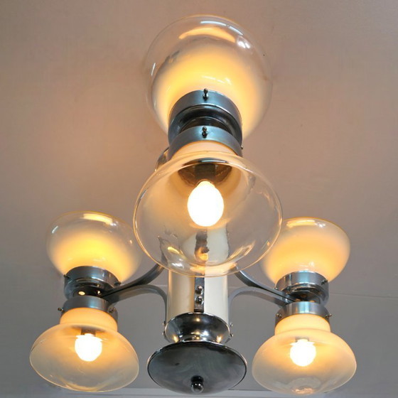 Image 1 of Mazzega Deckenleuchte, brutalistischer Murano-Kronleuchter aus den 1950er Jahren