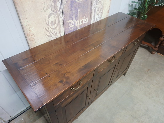 Image 1 of Klassiek donker kersen dressoir, wandconsole afm: 148x52cm en 94cm hoog.
