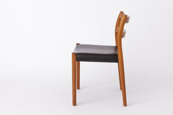 Image 1 of 5 Stühle Niels Otto Møller Modell 84 - dänische Esszimmerstühle aus Teakholz und Leder (1974) - Mid-Century Modern Design