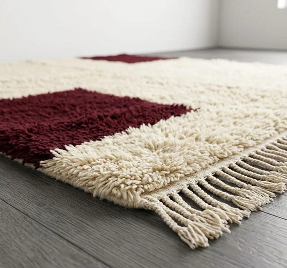 Tapis en laine artisanal 200/300, Crème (photo 5 sur 7)
