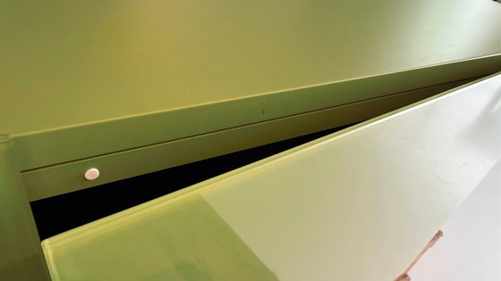 Image 1 of Meuble mural design Lago « Amplia » – buffet suspendu vert olive
