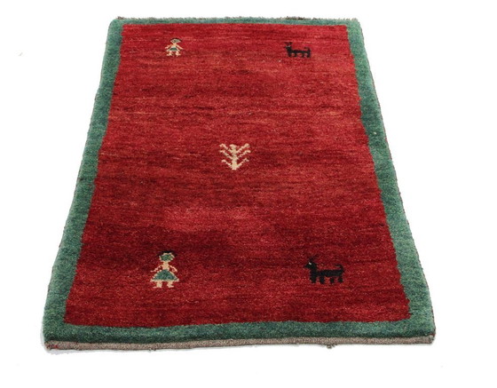 Image 1 of Original Persian carpet Gabbeh Ghashghai oriental carpet 126 cm x 86 cm old natural