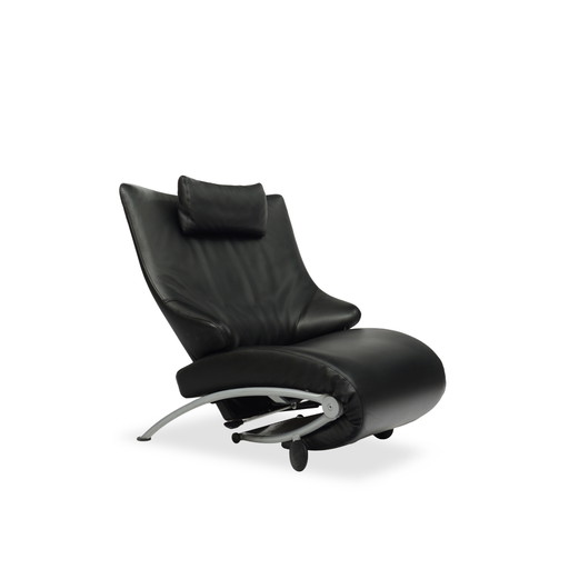 Wk Wohnen Solo 699 Fauteuil en cuir / chaise longue | Noir