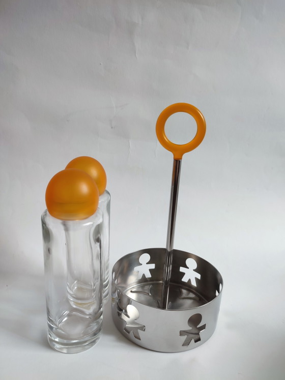 Alessi '80 Set anni Ottanta Olio e Acetone Girotondo King Kong Set di ampolle per condimenti in acciaio inox (photo 4 of 9)