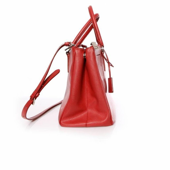 Image 1 of Prada, borsa tote Galleria in pelle saffiano rossa.