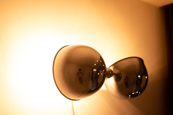 Image 1 of Verchromte Metall-Pendelleuchte. 1970er Jahre.