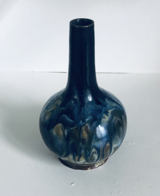 Image 1 of Art Deco Labrec flamed stoneware vase