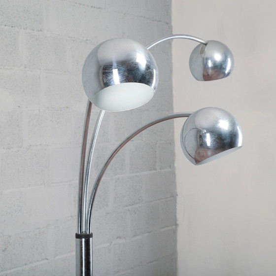 Lampada da terra Gofredo Reggiani a 3 luci – Lampade da terra, Cromo, Space Age (photo 2 of 8)