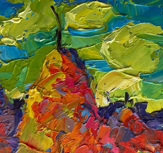Image 1 of Original Oil Painting Summer Field Landscape Haystacks in the field