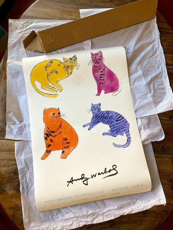 Image 1 of Sam cats - Retrospektive Ausstellung von Andy Warhol 1989 - Poster 60 × 90 cm