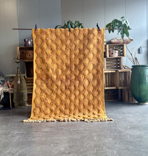 Marokkaans Oranje Mrirt Wollen Vloerkleed