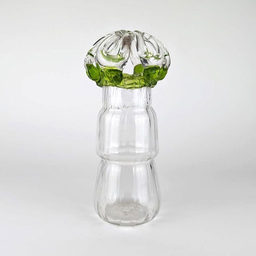 Italienische Jugendstil Glas Vase Solifleur Solofiore Hyazinth