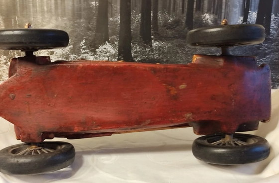 Image 1 of Grande modello da collezione di Bugatti Type 35 d'epoca – in stile Art Déco con ruote mobili