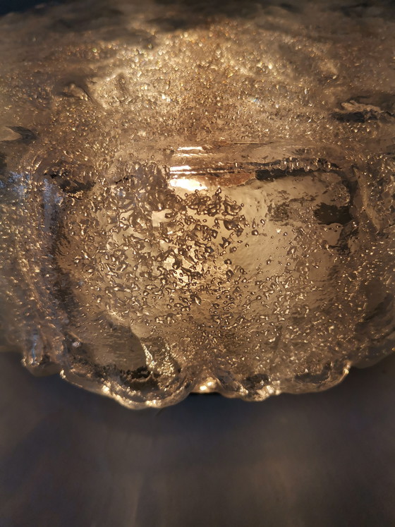 Image 1 of Lampada da parete in stile Space Age anni '70, in vetro ghiaccio, vetreria del Limburgo